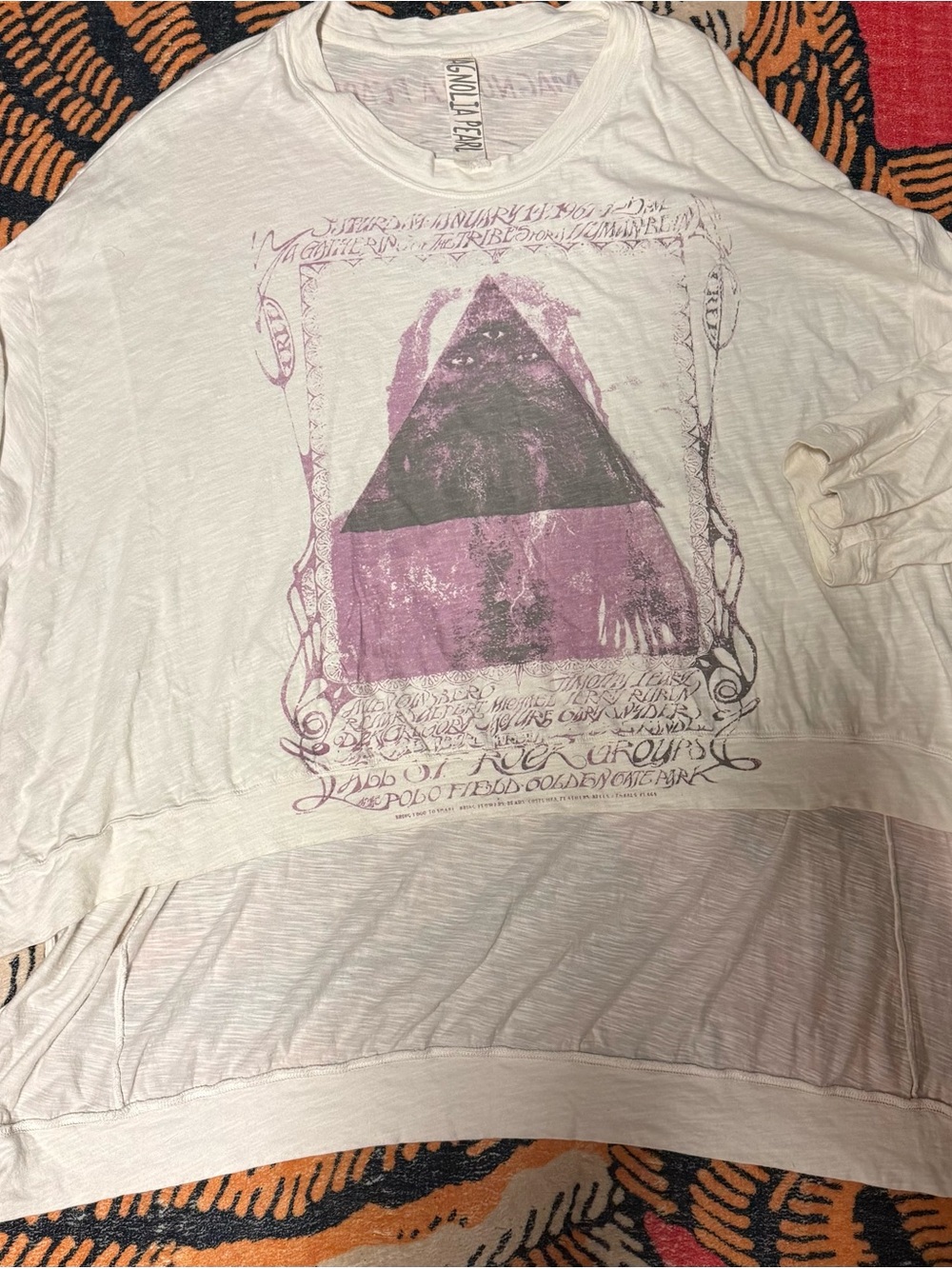 Magnolia Pearl White High-Low Mystic 3rd Eye Pyramid Sufi Tee